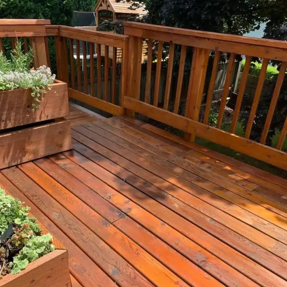 Before and after exterior deck stain and finish in Portland by Two Brothers Painting — after