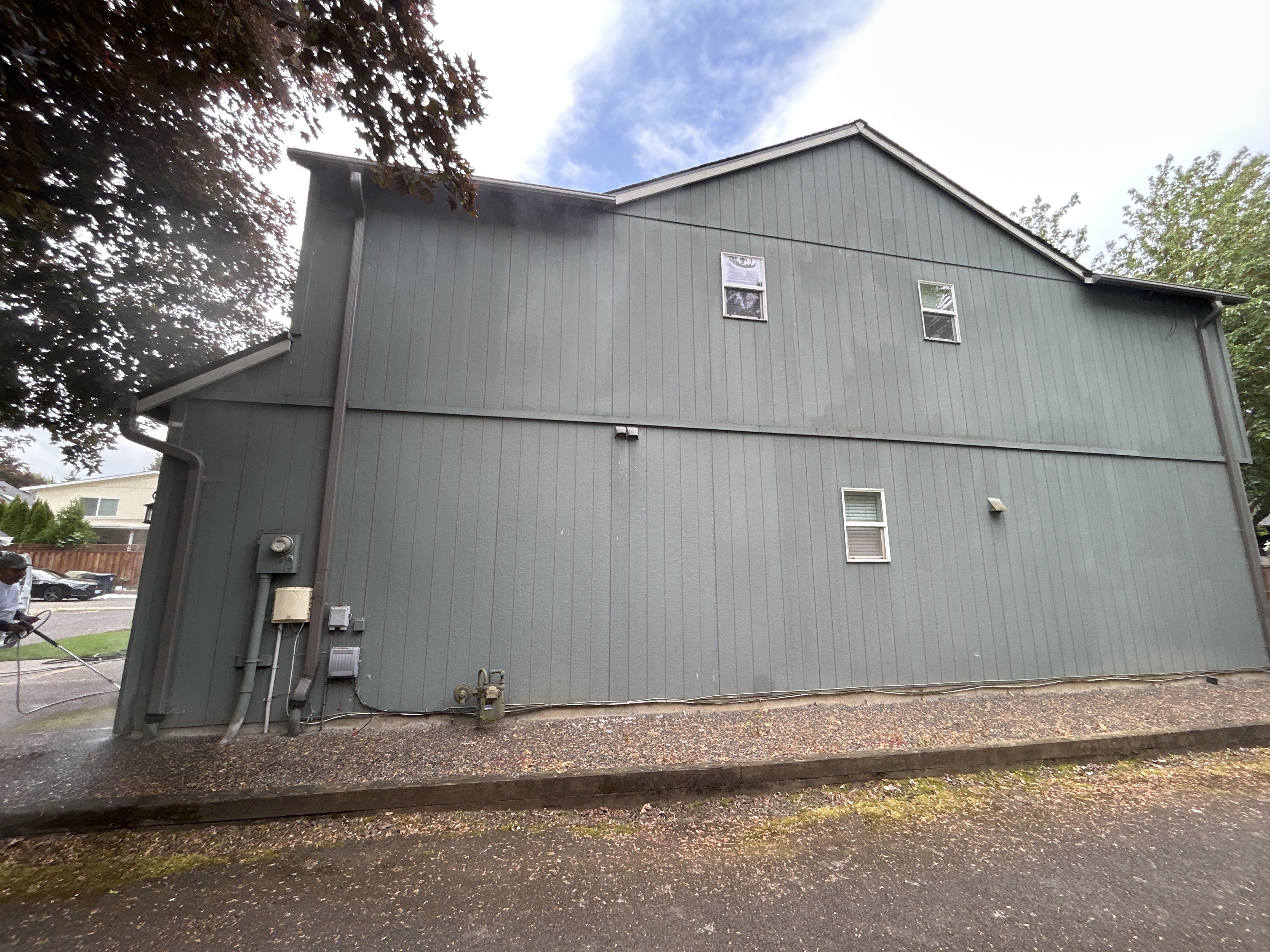 Exterior pressure washing project Portland metro
